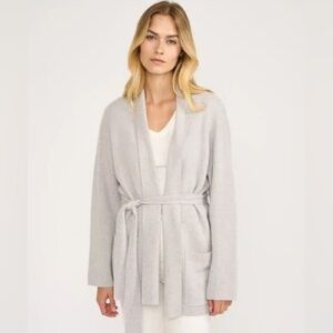 Marea by Liz Joy Eliza Wrap Cashmere Grey knit wrap sweater L/XL
